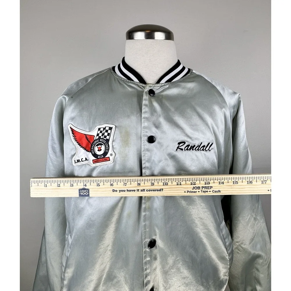 Vintage 80's IMCA‎ Hartwell  Satin Jacket Made In USA Size 2XL RARE Patina